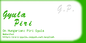 gyula piri business card